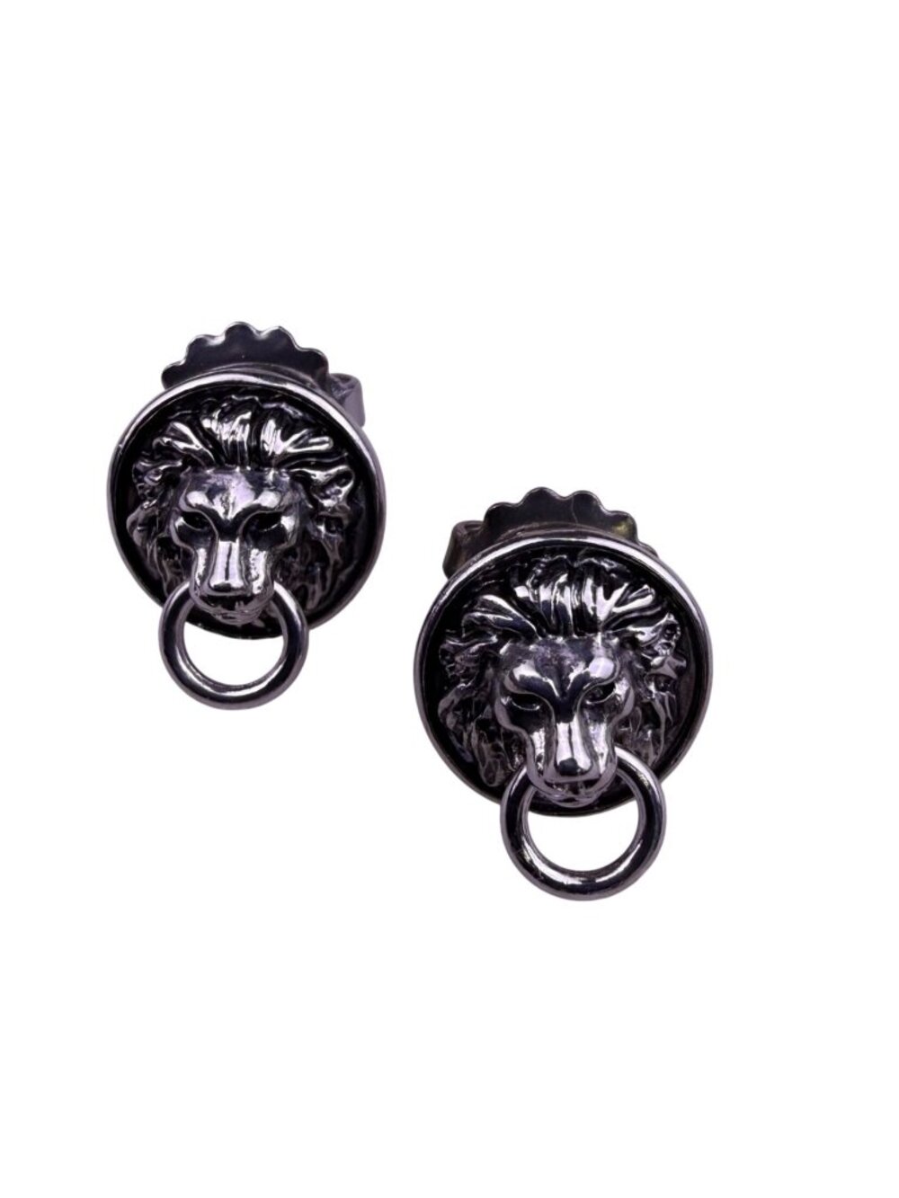Lia Sophia Womens Silver Tone Metal Lion Stud Earrings Vintage Style